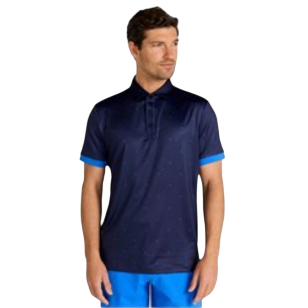 Redvanly Mens S Ramey Polo Midnight Navy Golf Performance 4 Way Stretch Wicking